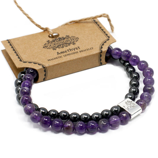 Magnetic Gemstone bracelet - Amethyst