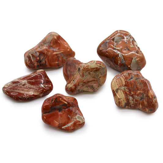 Bag of 6 Large African Tumble Stones - Light Jasper