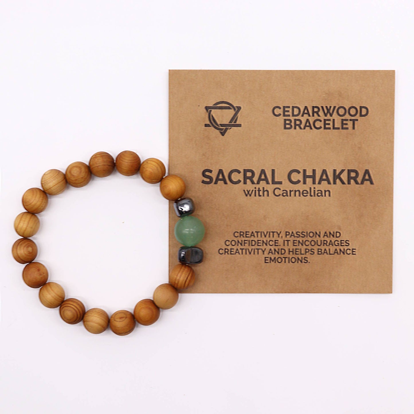 Cedarwood Sacral Chakra Bangle with Aventurine