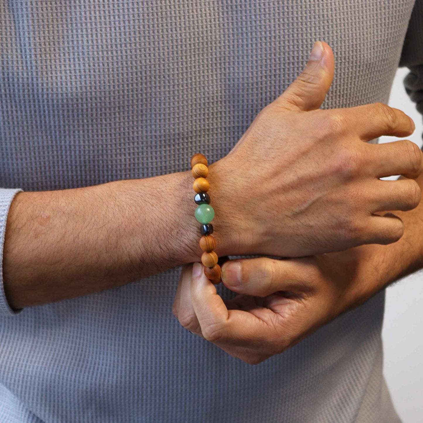 Cedarwood Sacral Chakra Bangle with Aventurine