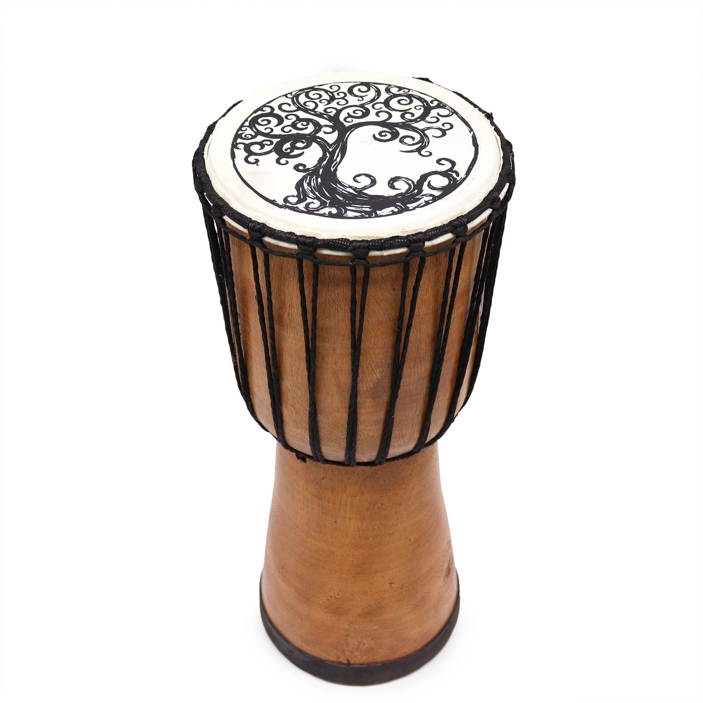 Handmade Wide Top Djembe Drum - Tree of Life Motif - 40cm