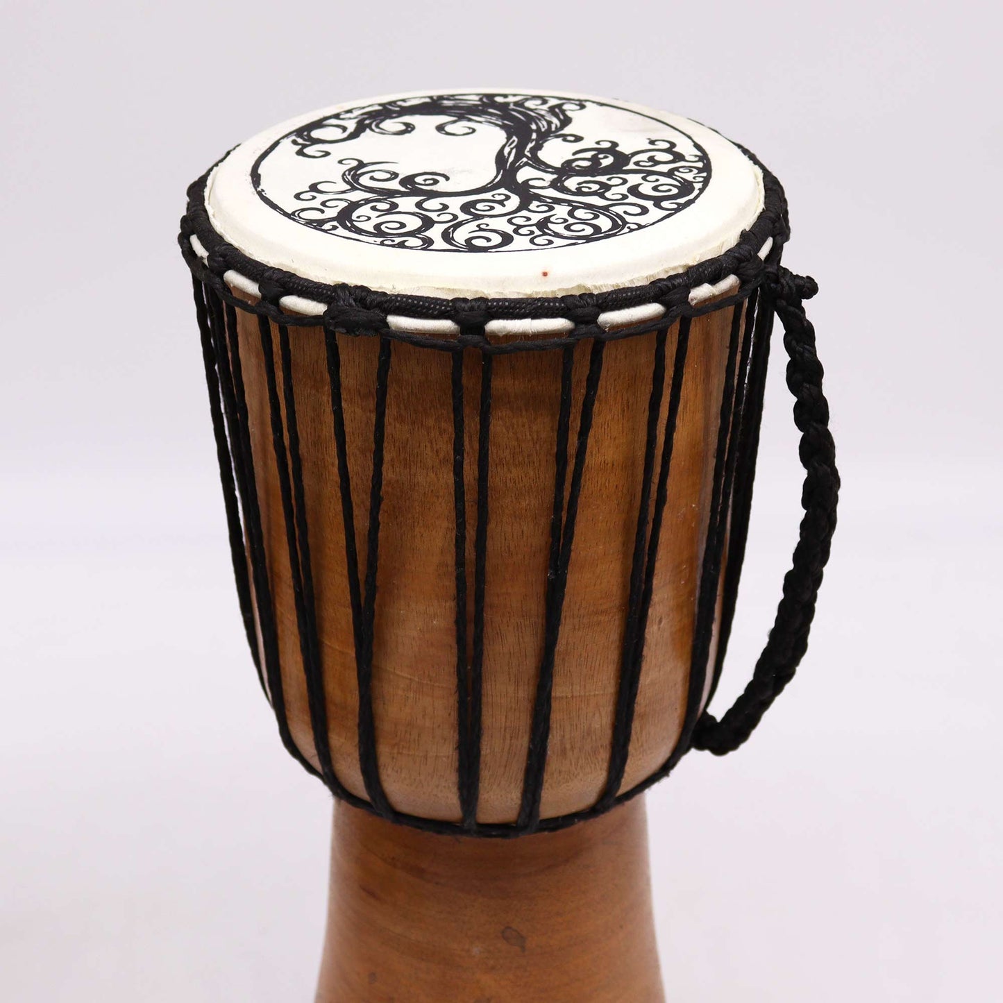 Handmade Wide Top Djembe Drum - Tree of Life Motif - 40cm