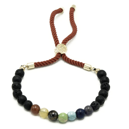 Lava Stone Chakra Bracelet | Royal Chakra Bracelet | Pura Anima