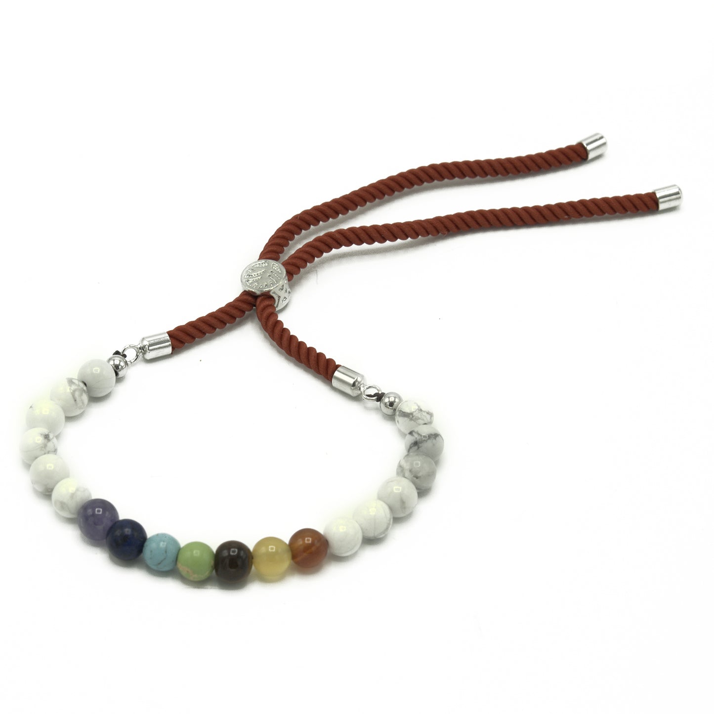 White Howlite Chakra Red Bracelet | White Howlite Bracelet|Pura Anima 