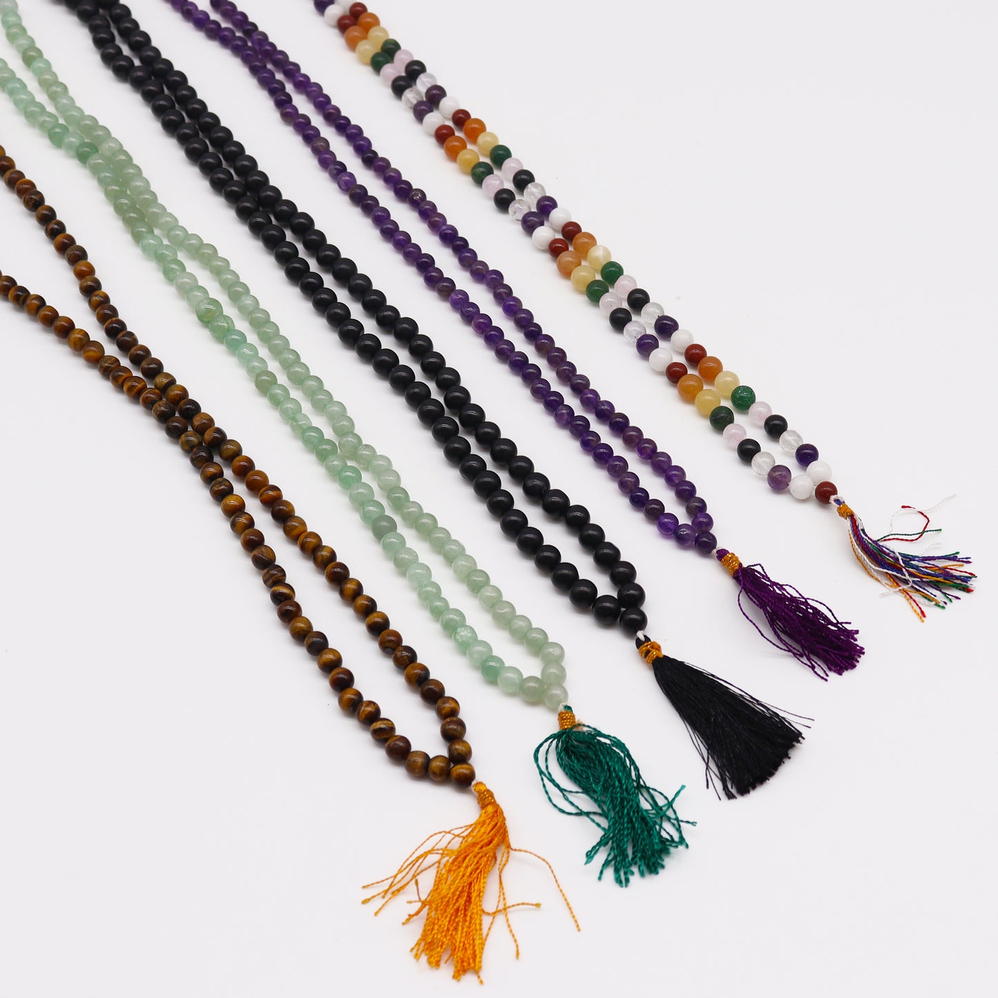 Range of Pura Anima mala beads on the white background