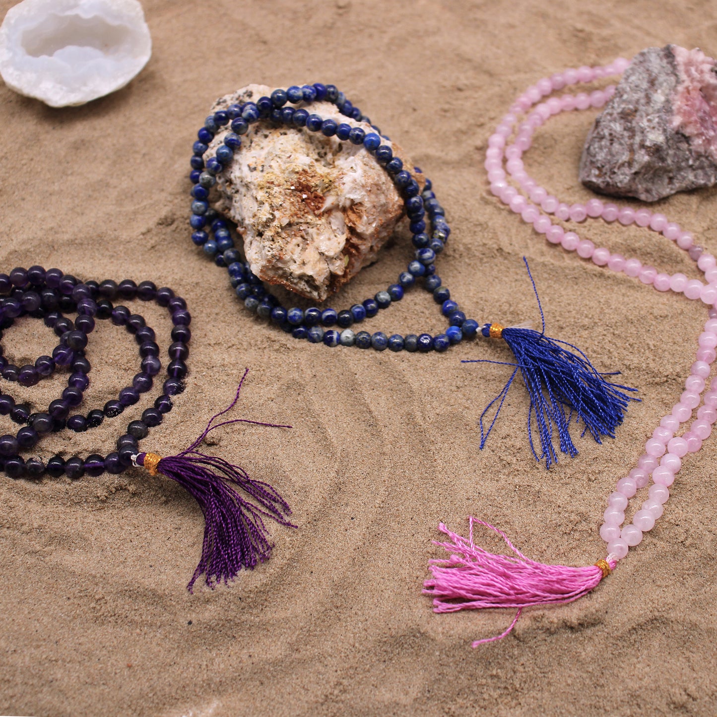 Rose Quartz Bead Mala | Rose Quartz Mala | Pura Anima