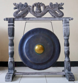 Medium Gong in Stand - 50 cm - Black