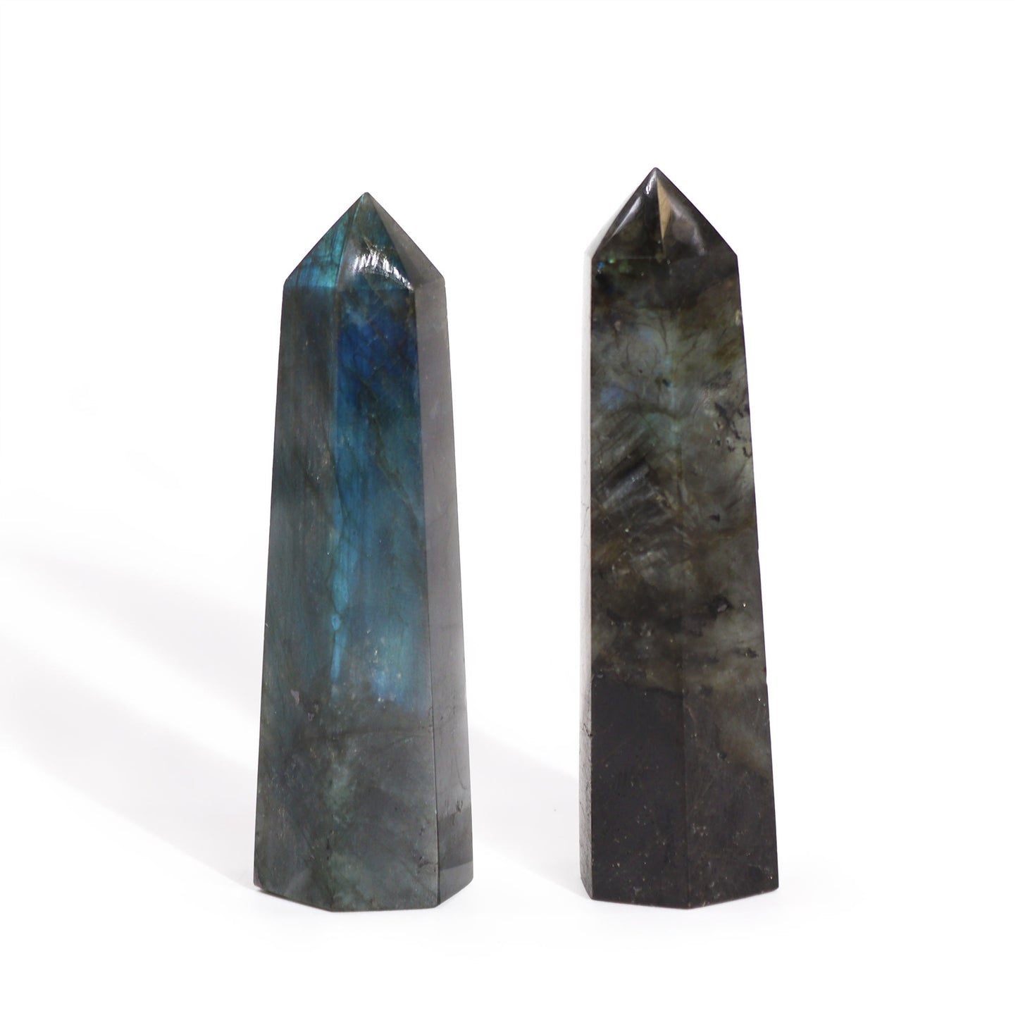 Madagascar Labradorite Points ( approx 63-93 gm 80x90 mm x 25 mm )