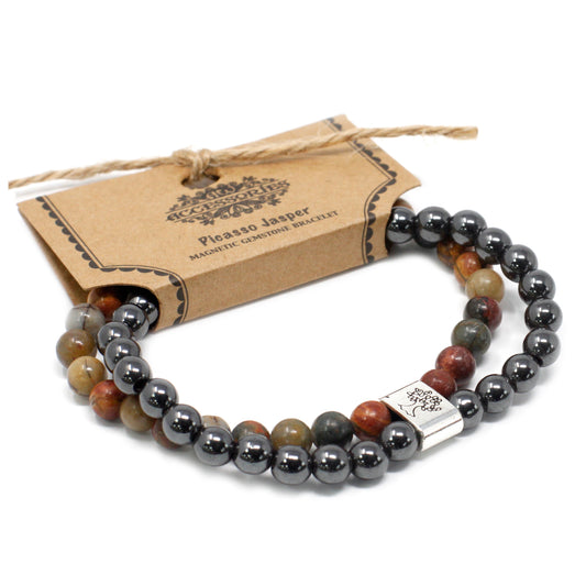 Magnetic Gemstone bracelet - Picasso Jasper