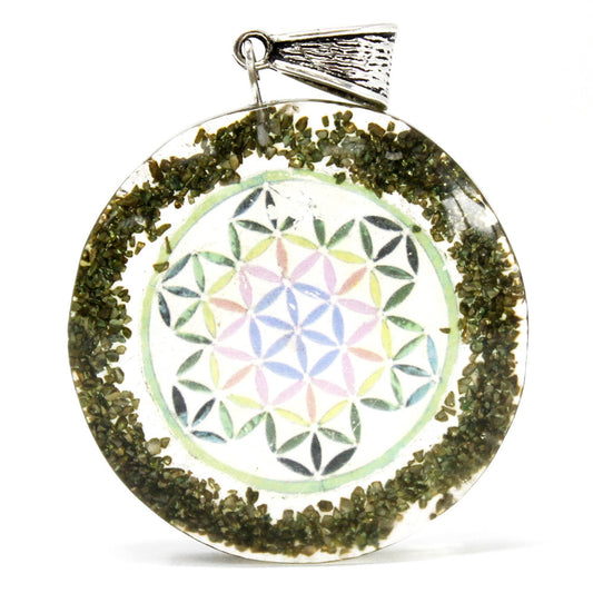 Orgonite Power Pendant -Greenstone Mandala