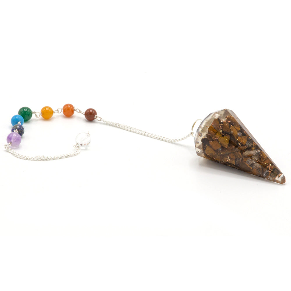 Orgonite Power Chakra Pendulum - Tiger eye