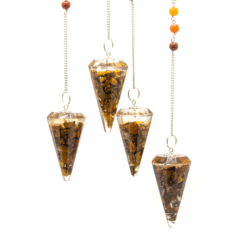 Orgonite Power Chakra Pendulum - Tiger eye