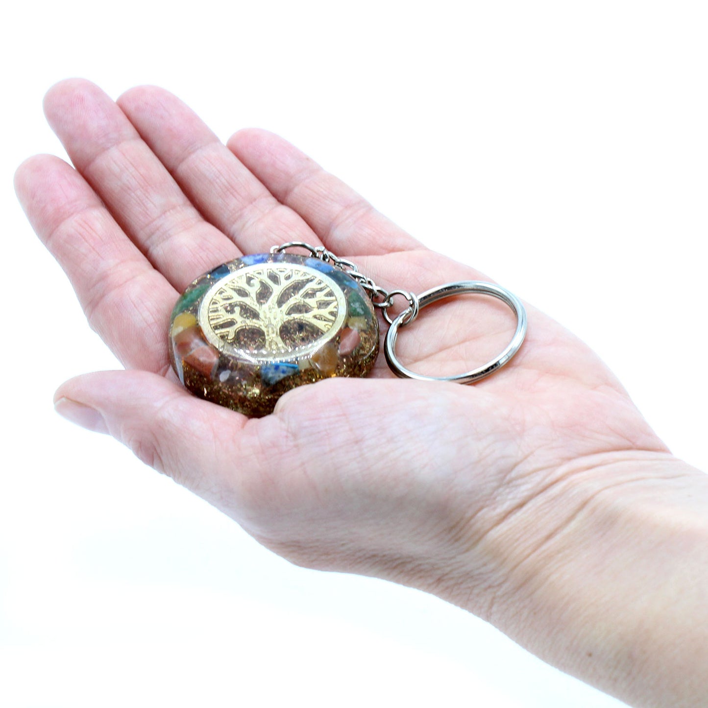 Orgonite Power Keyring - Gemstone Chakra / Tree of Life