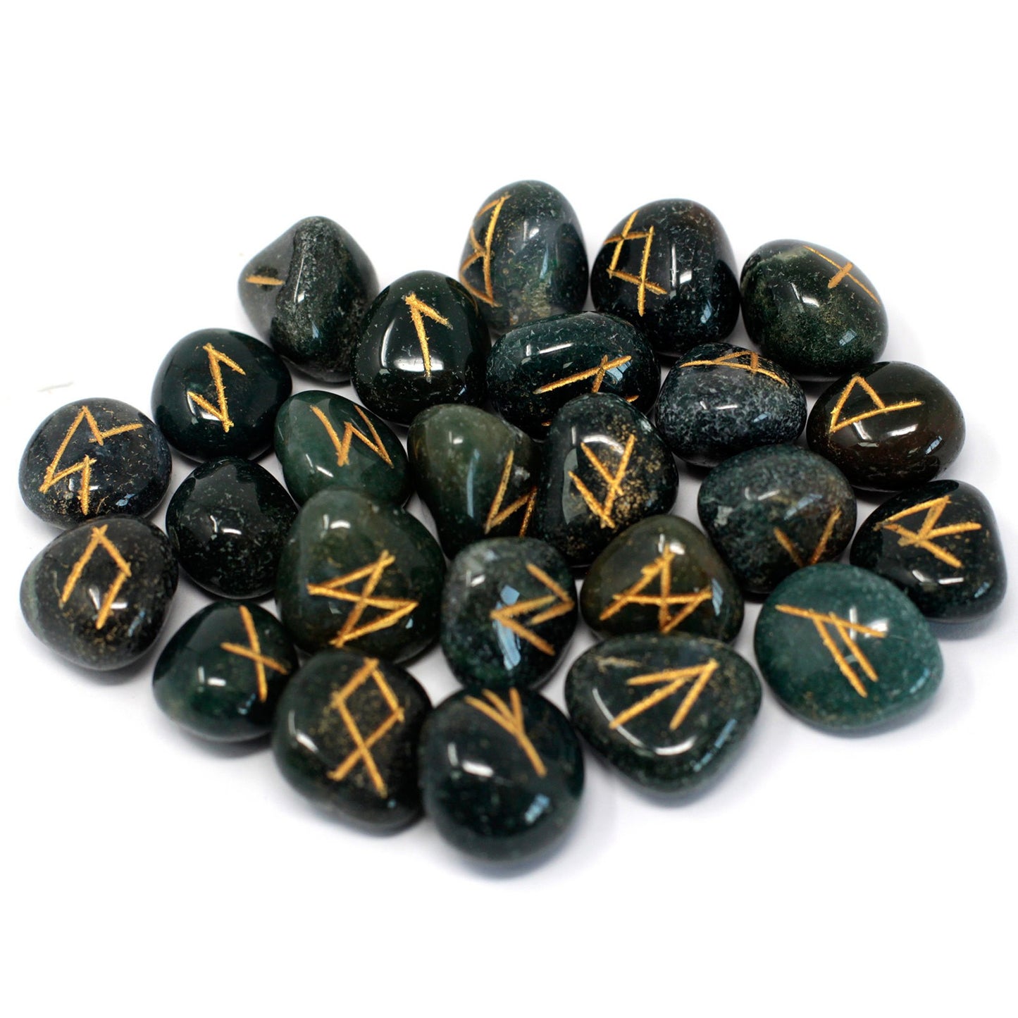 Runes Stone Set vo vrecúšku - Bloodstone