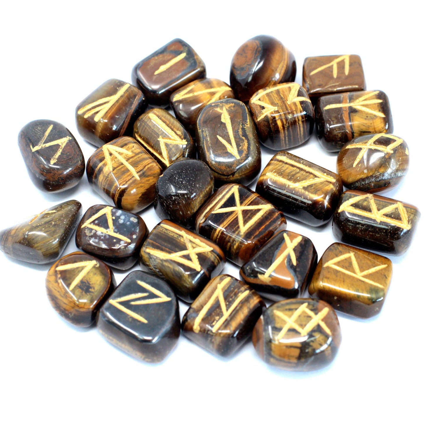 Runes Stone Set ve váčku - Tygří oko