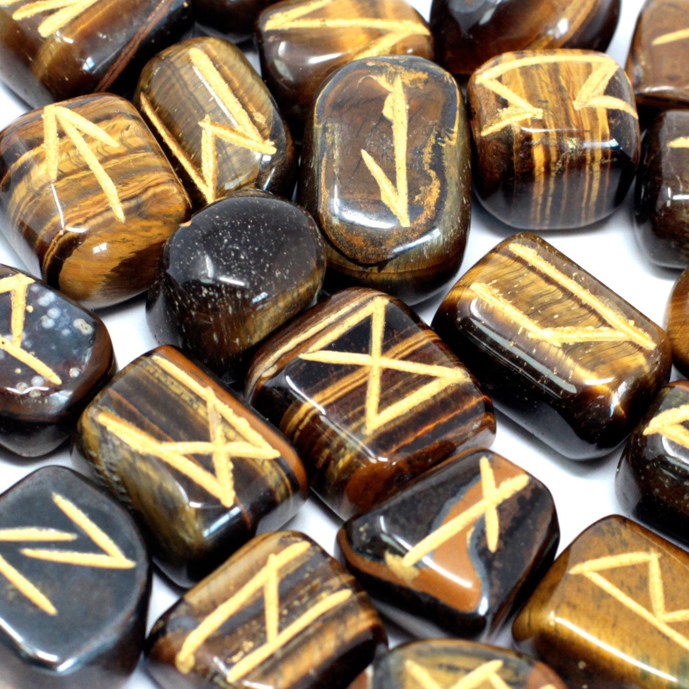 Runes Stone Set ve váčku - Tygří oko