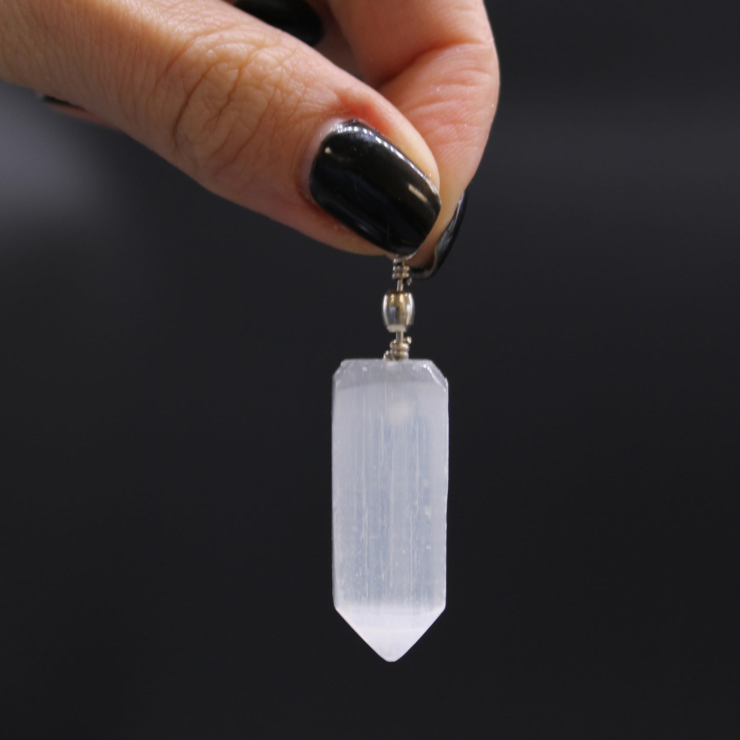 Selenite Obelix Pendant